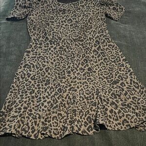 Express Black Animal Print Midi Dress
